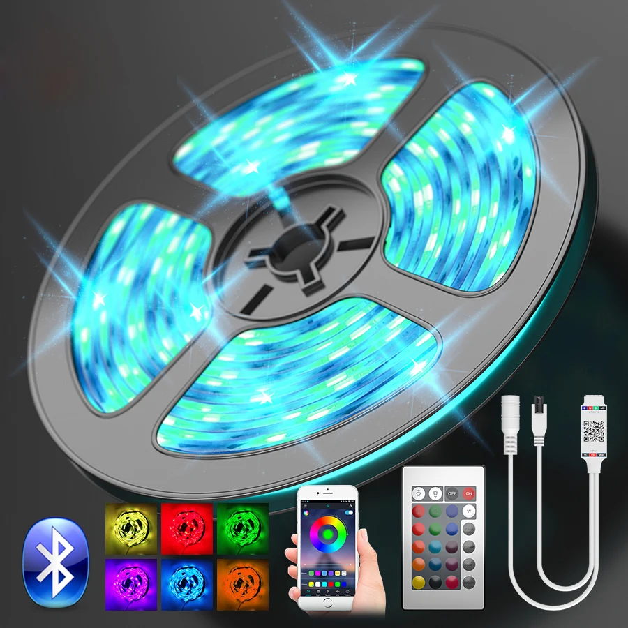 

LED Light Strip Bluetooth Led Strip Tape RGB SMD2835 5050 5M 10M DC12V diode Ribbon Flexible For Home kitchen Christmas Party