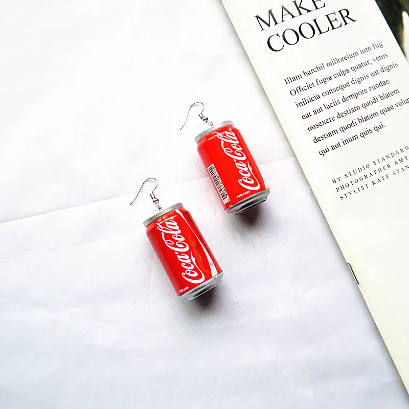 red cola 3UMeter, летние женские висячие серьги, модные аксессуары для девушек, ручная работа, уникальные висячие серьги - Окраска металла: red cola