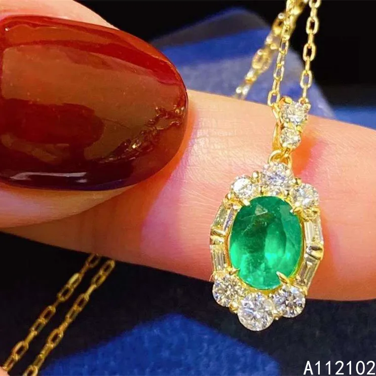 

KJJEAXCMY fine jewelry 925 Sterling Silver inlaid natural emerald classic girl new Pendant Necklace support test hot selling