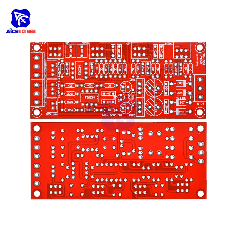 Предварительный усилитель diymore NE5532 12 В переменного тока Hi-Fi плата предусилителя