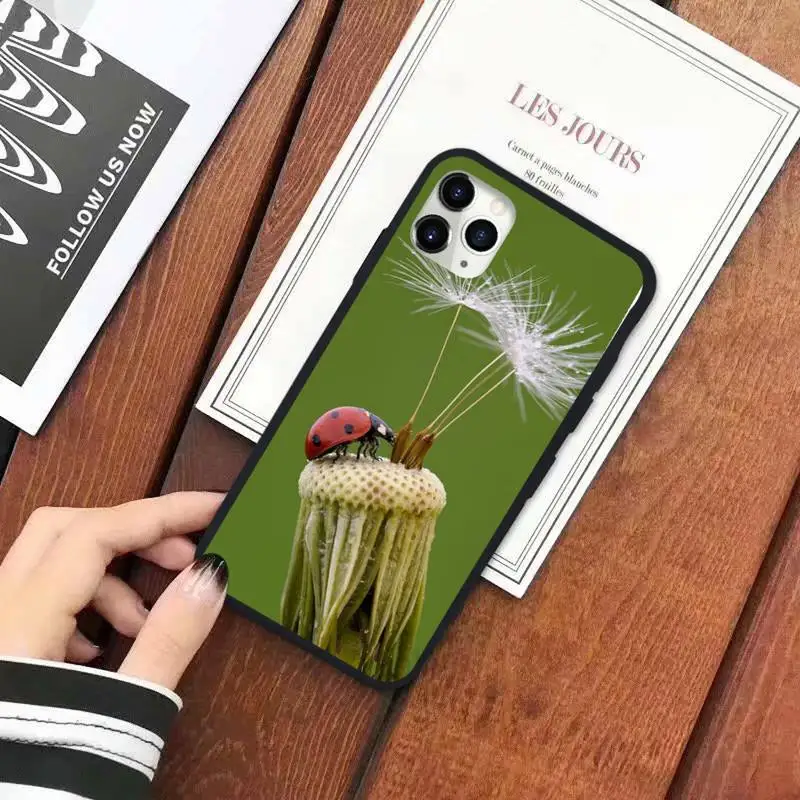 

four leaf ladybug daisy Phone Case for iPhone 11 12 mini pro XS MAX 8 7 6 6S Plus X 5S SE 2020 XR