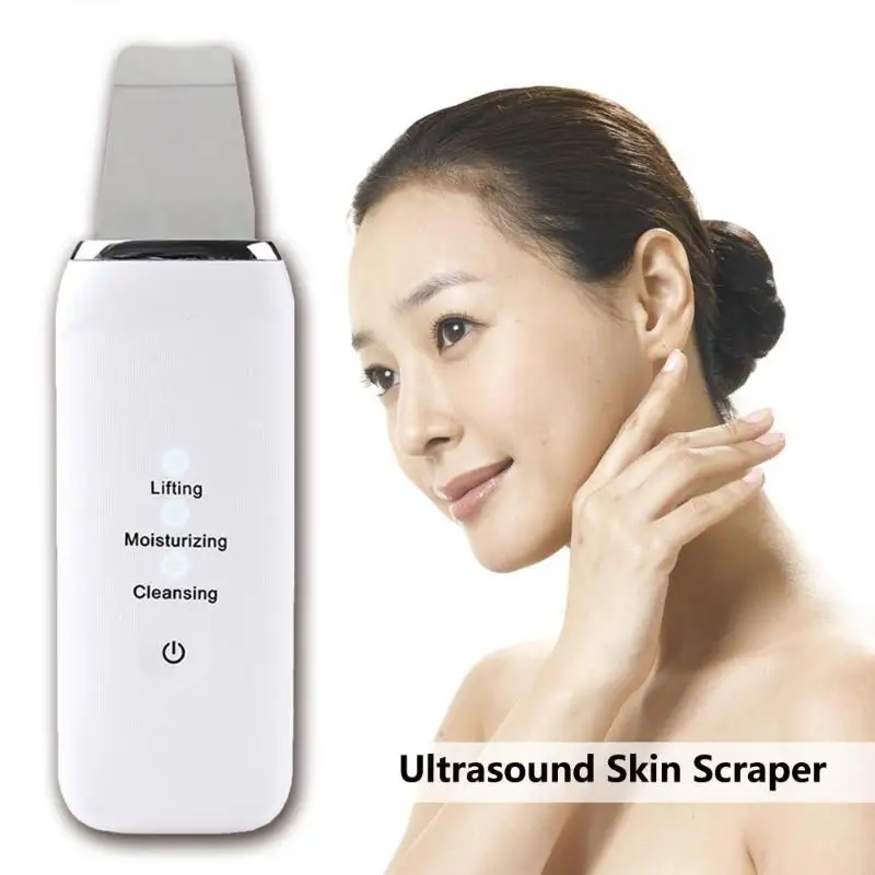 

Skin Scrubber Facial Skin Scrubber USB Rechargeable Ultrasonic Facial Skin Scrubber Blackhead Remover Face Lifting Device 3 Mode