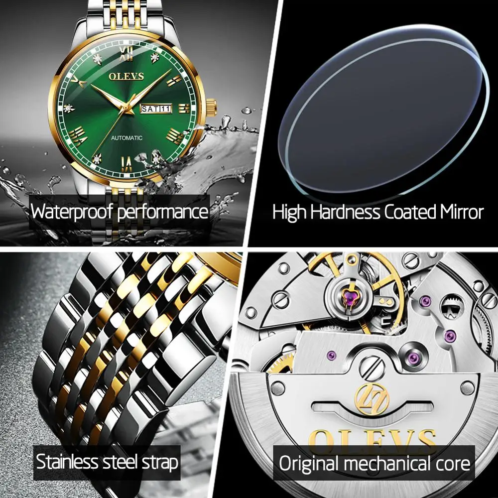 Мужские Оригинальные швейцарские наручные часы OLEVS деловые водонепроницаемые
