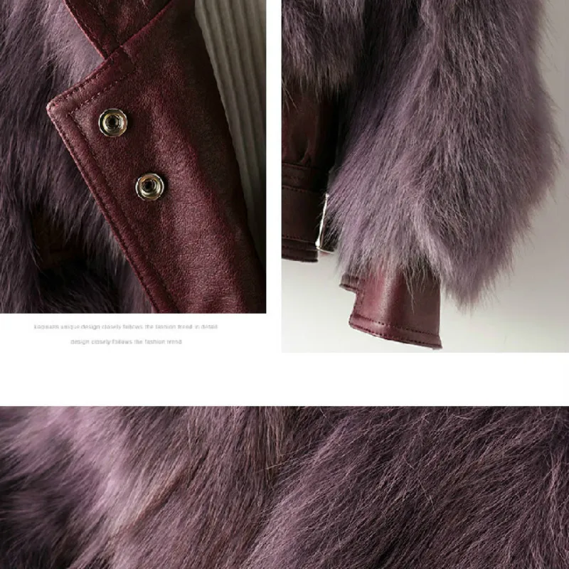 

2020 new Autumn Winter Women Coat Short Female Jacket Warm Natural Fox Fur Coat Women