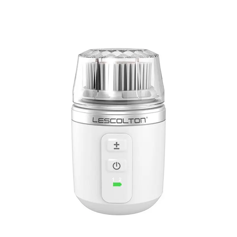 White Lescolton питание Очищающая Соник щетка для лица USB зарядка Водонепроницаемый скруббер для кожи устройства Электрический угрей Чистка Пор Cepillo - Цвет: White