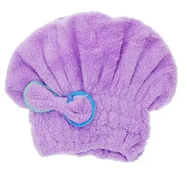 Purple 1 шт., милое бантиковое полотенце для ванной, полотенце для сушки, Дамское Впитывающее сухое полотенце, уплотненное Полотенце Для Ванной Душа для женщин - Цвет: Purple