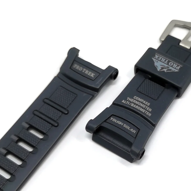Ремешок резиновый спортивный для Casio G-SHOCK PRG-130 часов эластичный черный сменный