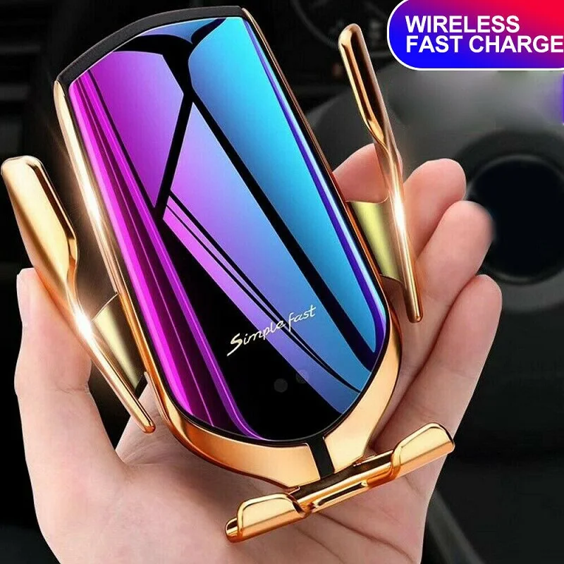 

10W Automatic Clamping Car Wireless Charger For iPhone 11 12 XS Huawei LG Infrared Induction Qi Fast Wireless Charger Car