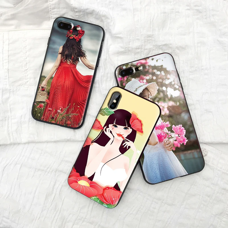 Мягкий чехол из ТПУ для девочек с романтическими цветами Apple IPhone X XR XS MAX 5 5S 5C SE 6 S 7 8