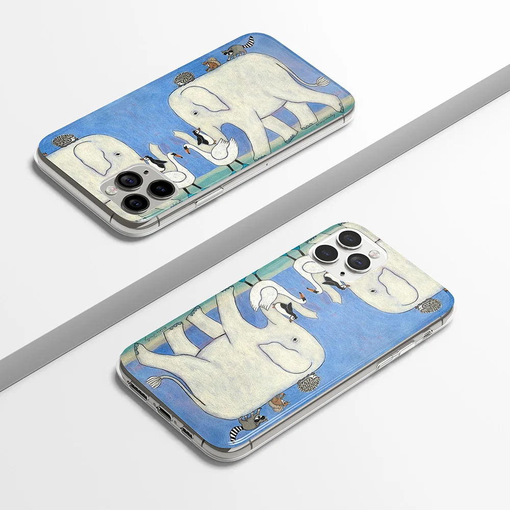 

Elephant Swan Pattern Back Cover Phone Case for IPhone 11 Soft Silicone 6.1'' Mobile Phone Protection Cover Case Shell