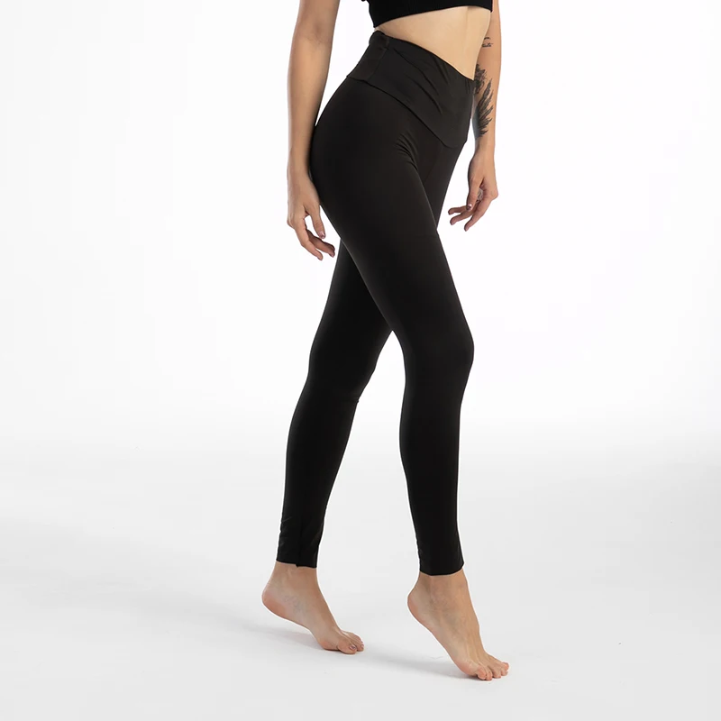Однотонные леггинсы с высокой талией женские для бега тренировок занятий йогой