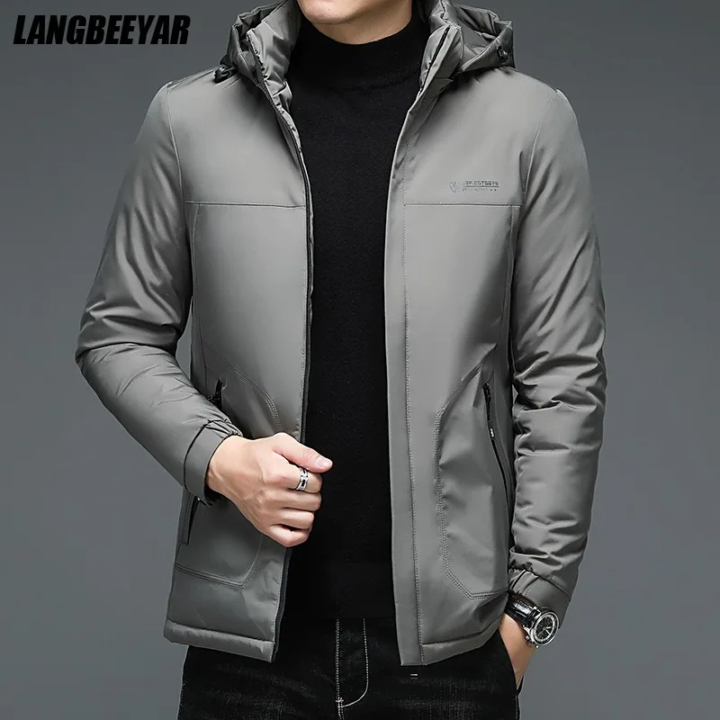 

Зимняя новая брендовая Повседневная модная теплая Мужская парка, куртка с капюшоном, ветровка, высокое качество, Корейская верхняя одежда, ...