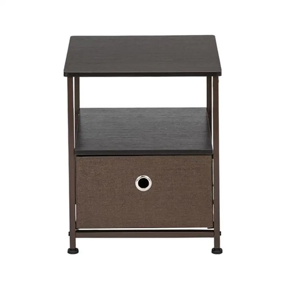 

Nightstand 1-Drawer Shelf Storage- Bedside Furniture Bedroom Furniture Nightstand Metal Shelf Modern Home Storage Cabinet