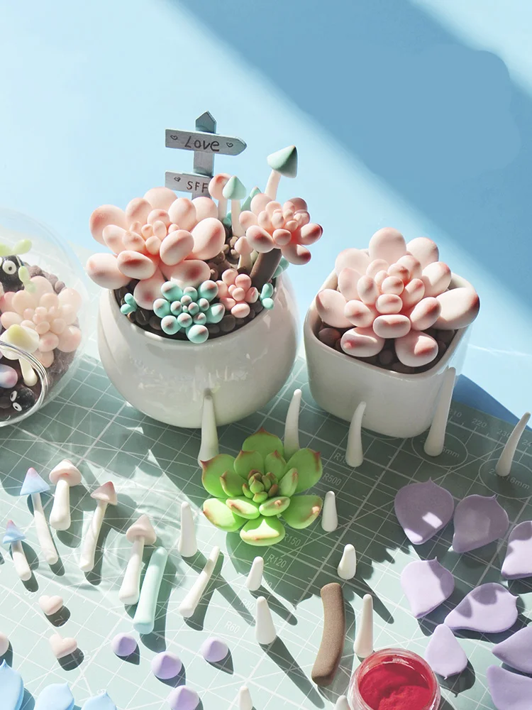 

Multi Meat Simulation Potted Plant Creative Gifts Made By Hand Ultra Light Clay Material Package Dustproof Ornaments