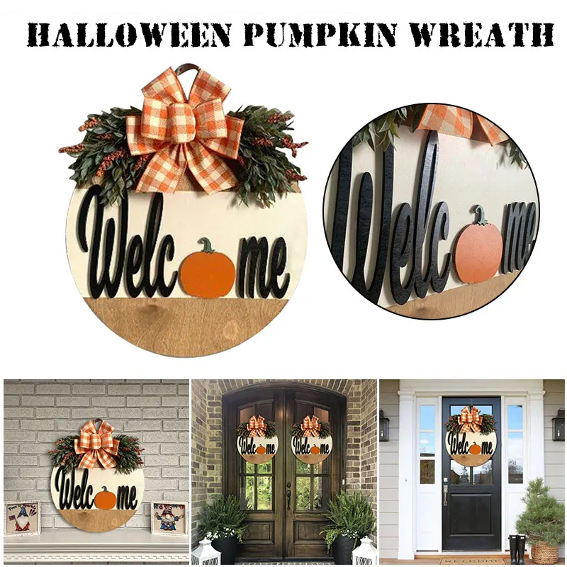 

Fall Door Hanger Autumn Nature Decoration Halloween Thanskgiving Decorative Hanging Ornament Front Door Decor K888