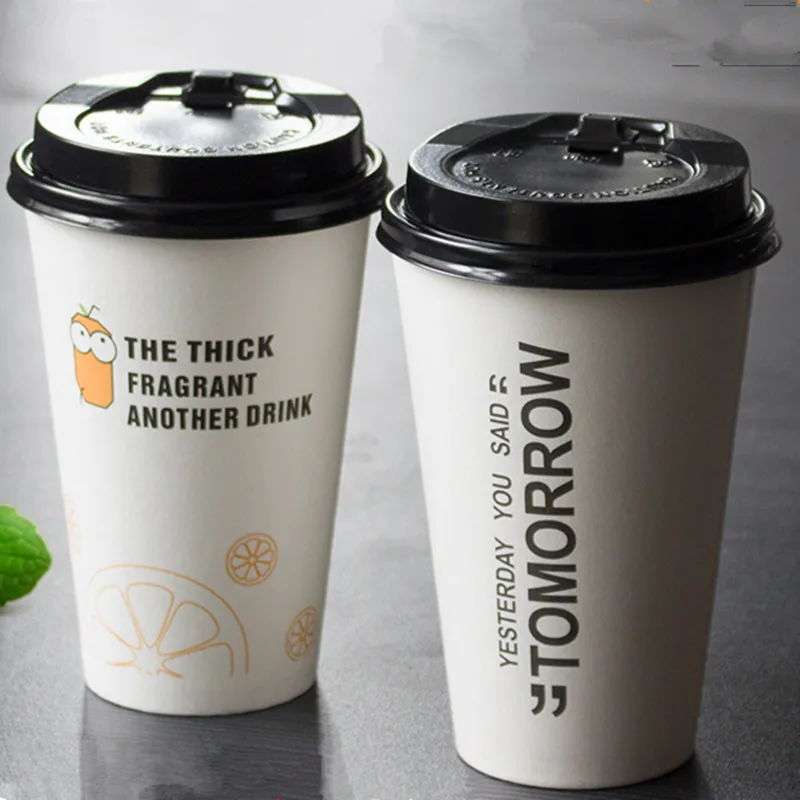 50 шт. Высококачественная Белая Толстая бумажная чашка для холодных и горячих