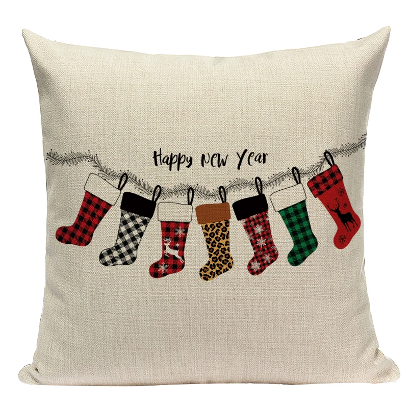 

С Рождеством Санта-Клаус наволочка Декор милый олень мультфильм снеговик наволочка елка наволочка для детей диван Almofadas