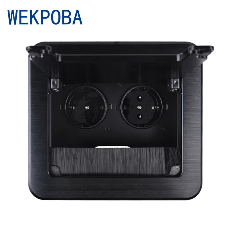 WEKPOBA черный полностью алюминиевый корпус 2/3/4 EU/Россия/Испания настольная розетка