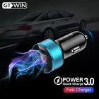 GTWIN 30 Вт 3A Быстрая зарядка 3,0 USB Автомобильное зарядное устройство для iphone Xiaomi Samsung Supercharge SCP QC3.0 быстрая USB зарядка для автомобиля