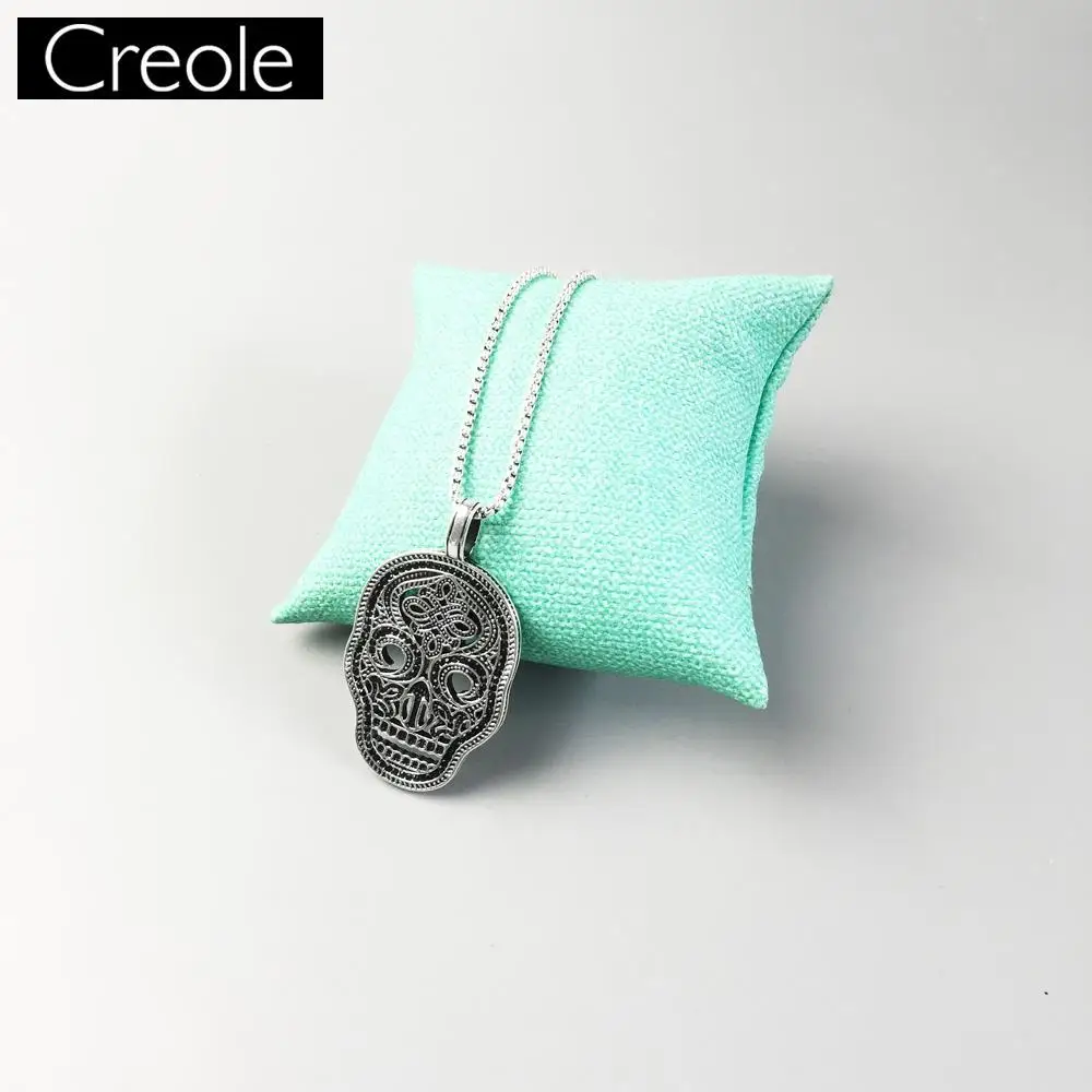 Ожерелье из звеньев цепи с черным черепом маска паве подарок для мужчин и женщин