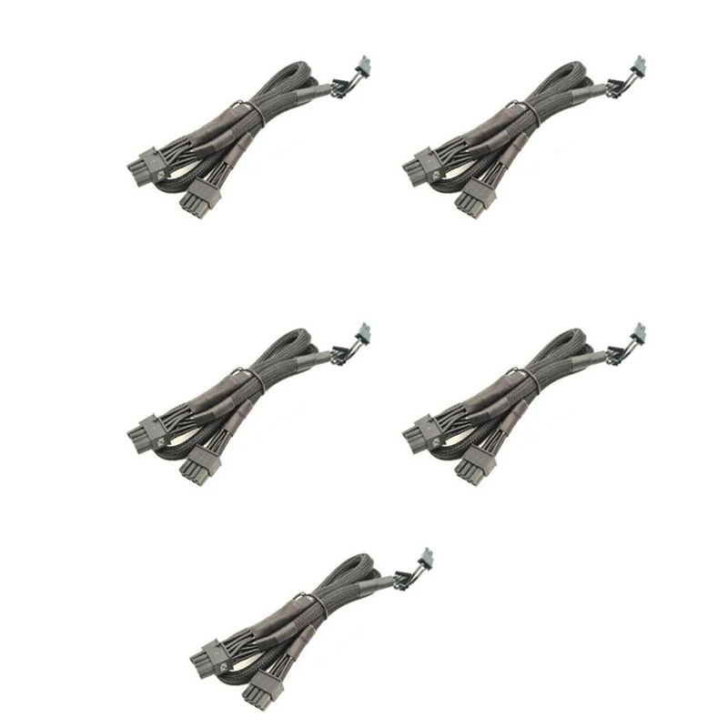 

PCIe 8Pin to 2 Ports 6+2Pin Modular Power Supply Cable for Corsair RM1000X RM550X 650X 750X 850X Modular Power, 5 Pack