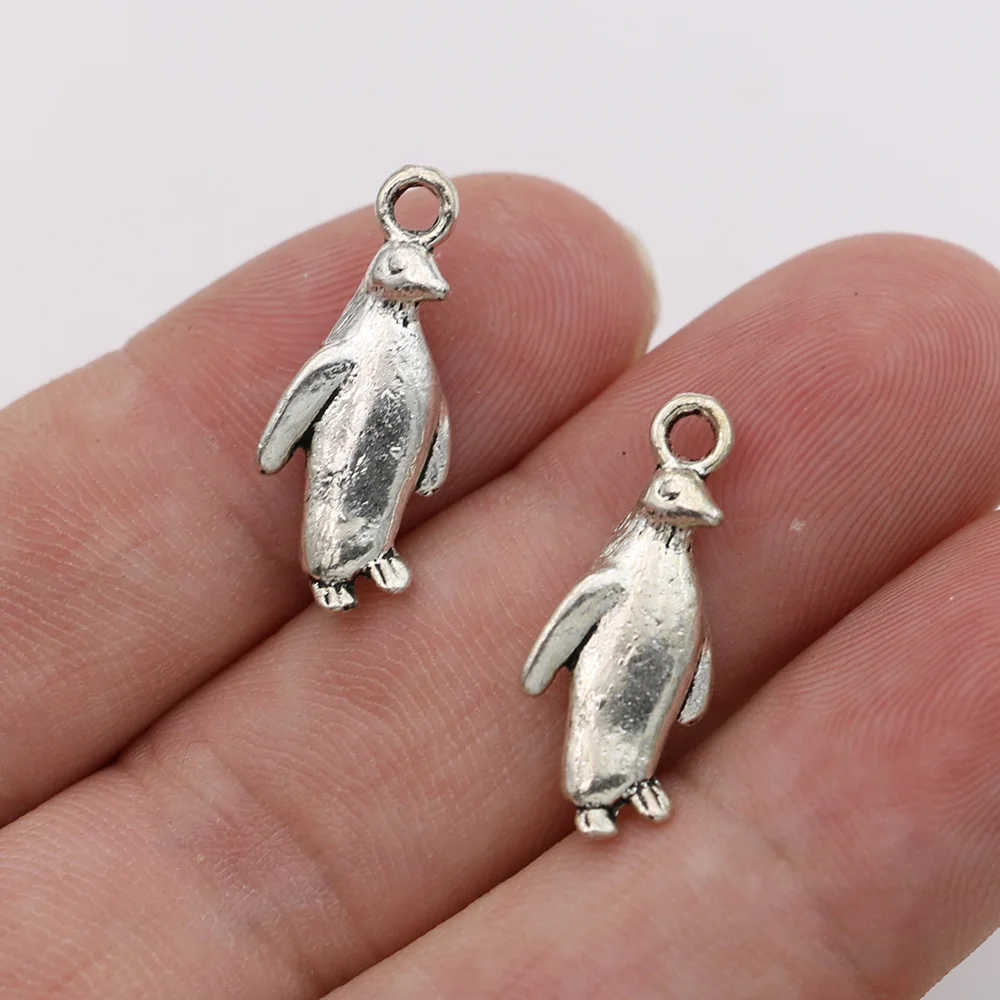 Подвески-талисманы в виде пингвинов тибетские посеребренные для изготовления