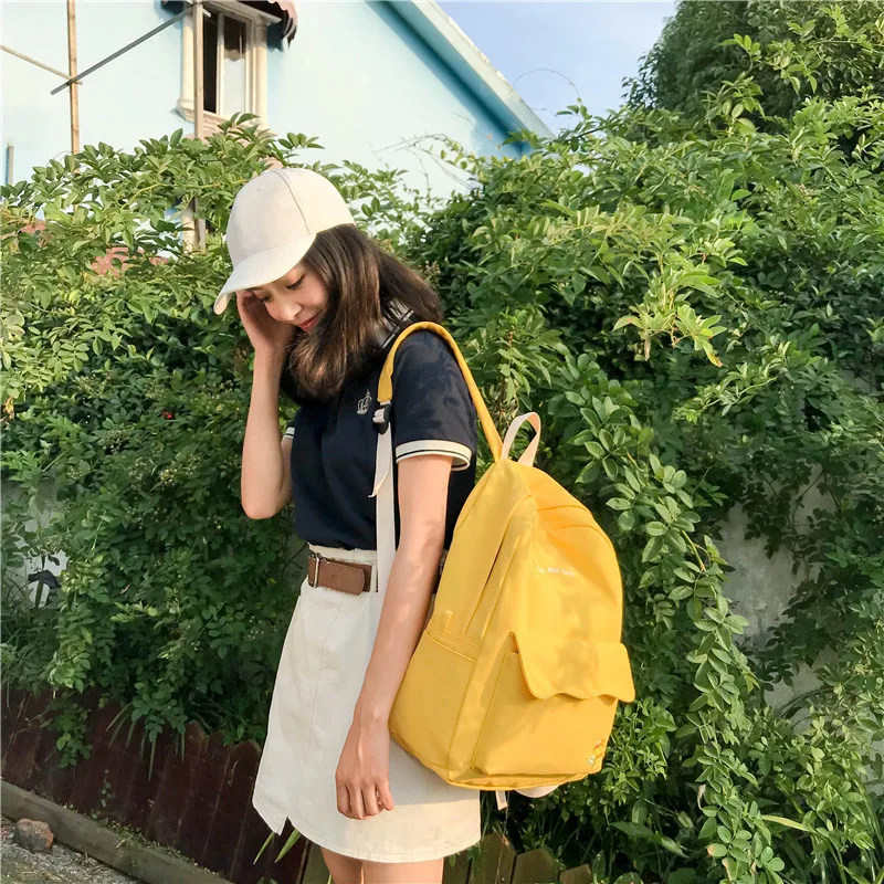 Женская сумка, рюкзак для путешествий, Harajuku, вышивка подсолнухом, школьный рюкзак, студенческий, для колледжа, сумка для отдыха, Kawaii, рюкзак с буквами