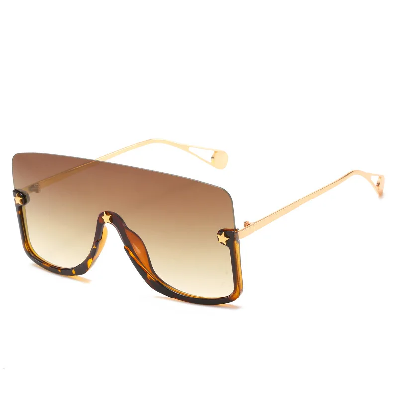 

Fashion Big Frame Sunglasses Ladies Personality Sunglasses One-piece Elegant Model Fashion Collision Comfortable Nose Pad