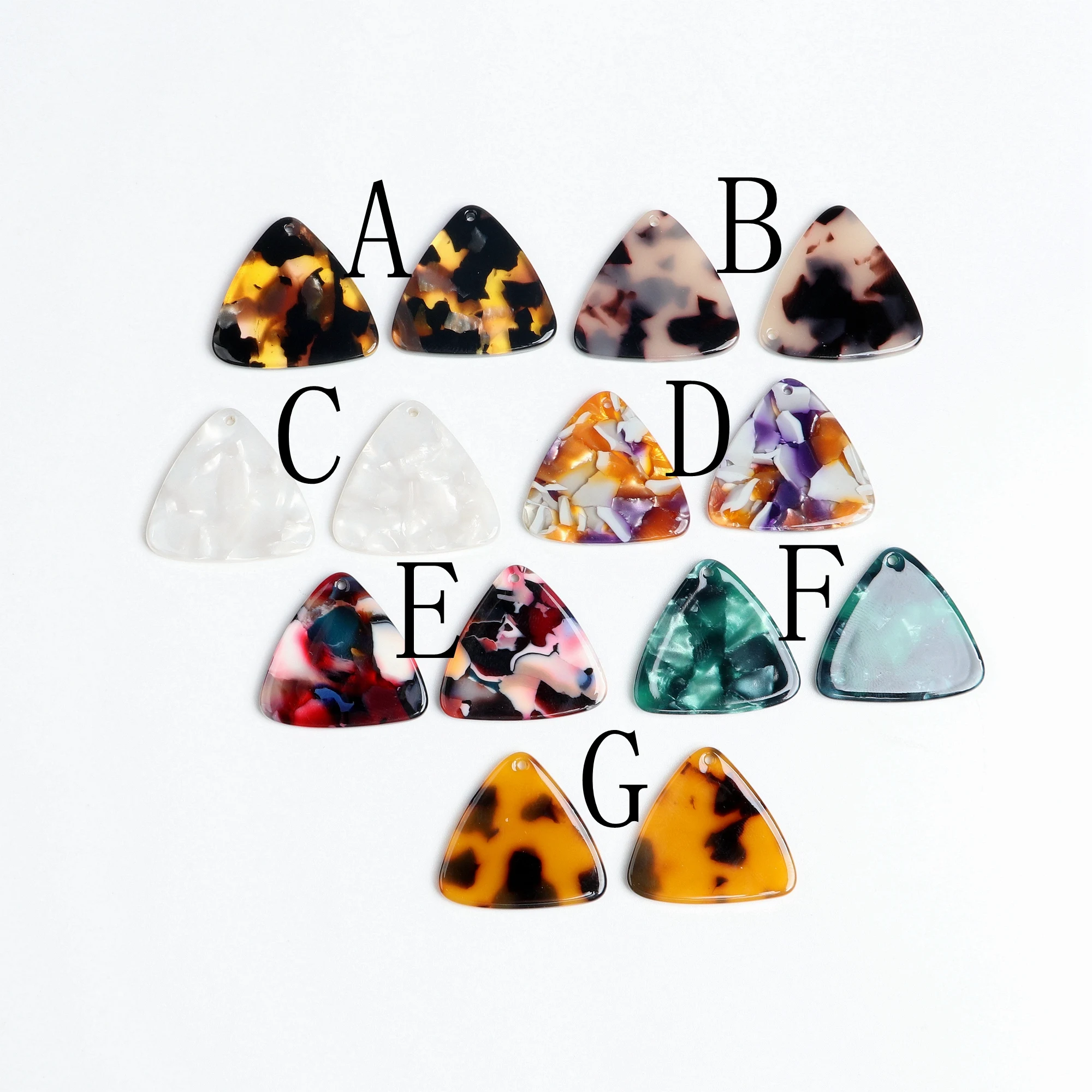 Tortoise Shell Earring Charms,Acetate Stick Charms,Triangle Shaped pendant,Triangle Shaped Earrings Part, 22mm x 24mm,ACE202