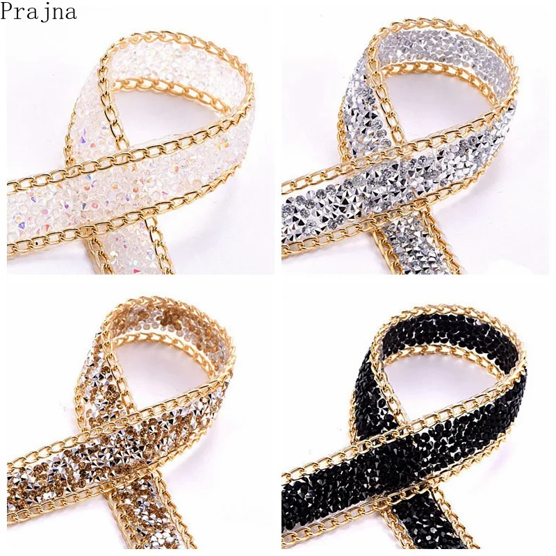 Праджня 1 ярд стразы s Горячая фиксация аппликация с бантом на поясе Отделка цепь
