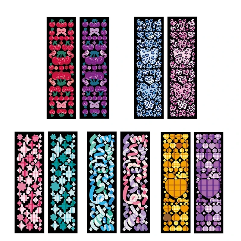 

Neon Garden Theme Kawaii Leopard Ribbons Cherry Shiny Stickers School Supplies