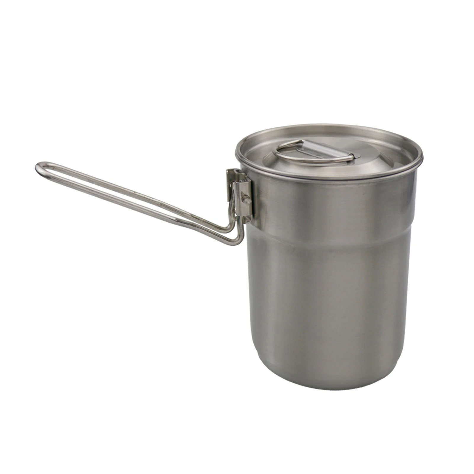

Camping Coffee Cup Foldable Handle Lid Lifting Ring Stainless Steel Convenient Pot Water Coffee Cups For Outdoor Hiking Backpack