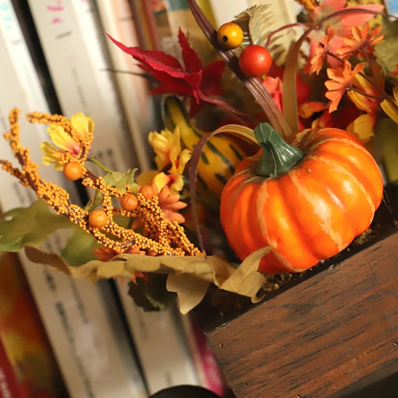 Искусственные тыквы в виде кленового листа LED Настольная лампа домашний декор