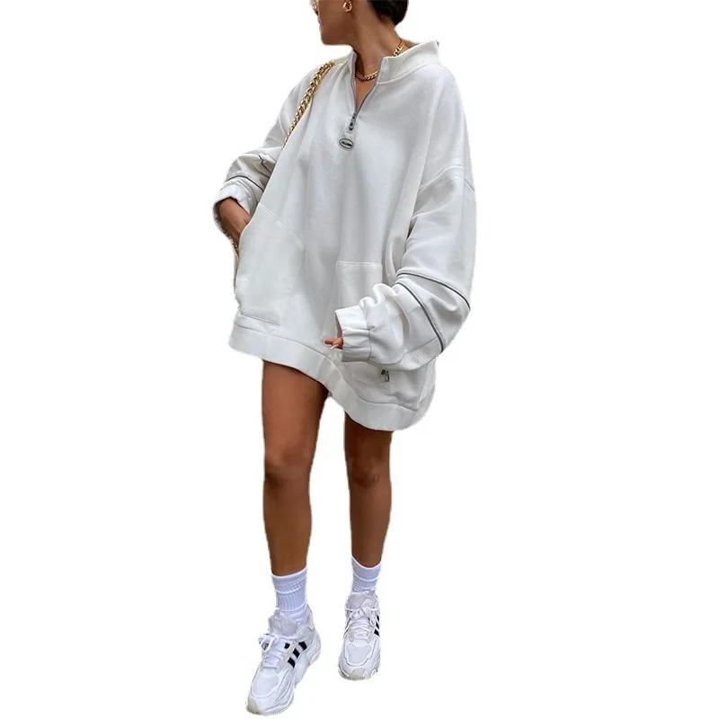 

2021 New Street European and American Hedging Hooded Personality Design Sweater Women Sweatshirt Women