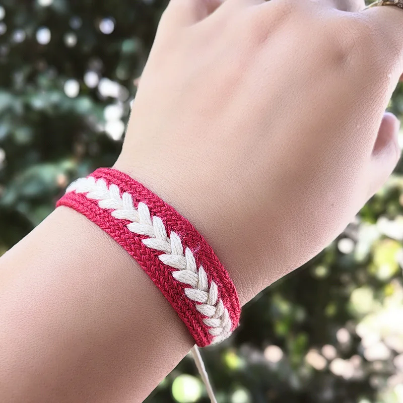 Минималистичный корейский Плетеный веревочный браслет для мужчин и женщин