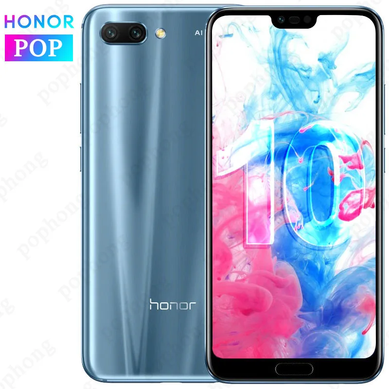 HONOR 10, мобильный телефон, 5,84 дюймов, Android 8,1, Kirin 970, Восьмиядерный, face ID, 2280x1080, Мп+ Мп, NFC