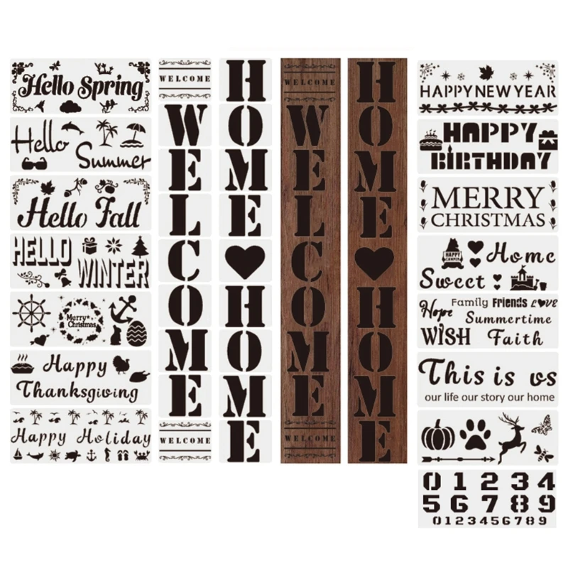 

23pcs/set DIY Hello Spring Drawing Stencil Templates Embossing Paper Card Paint