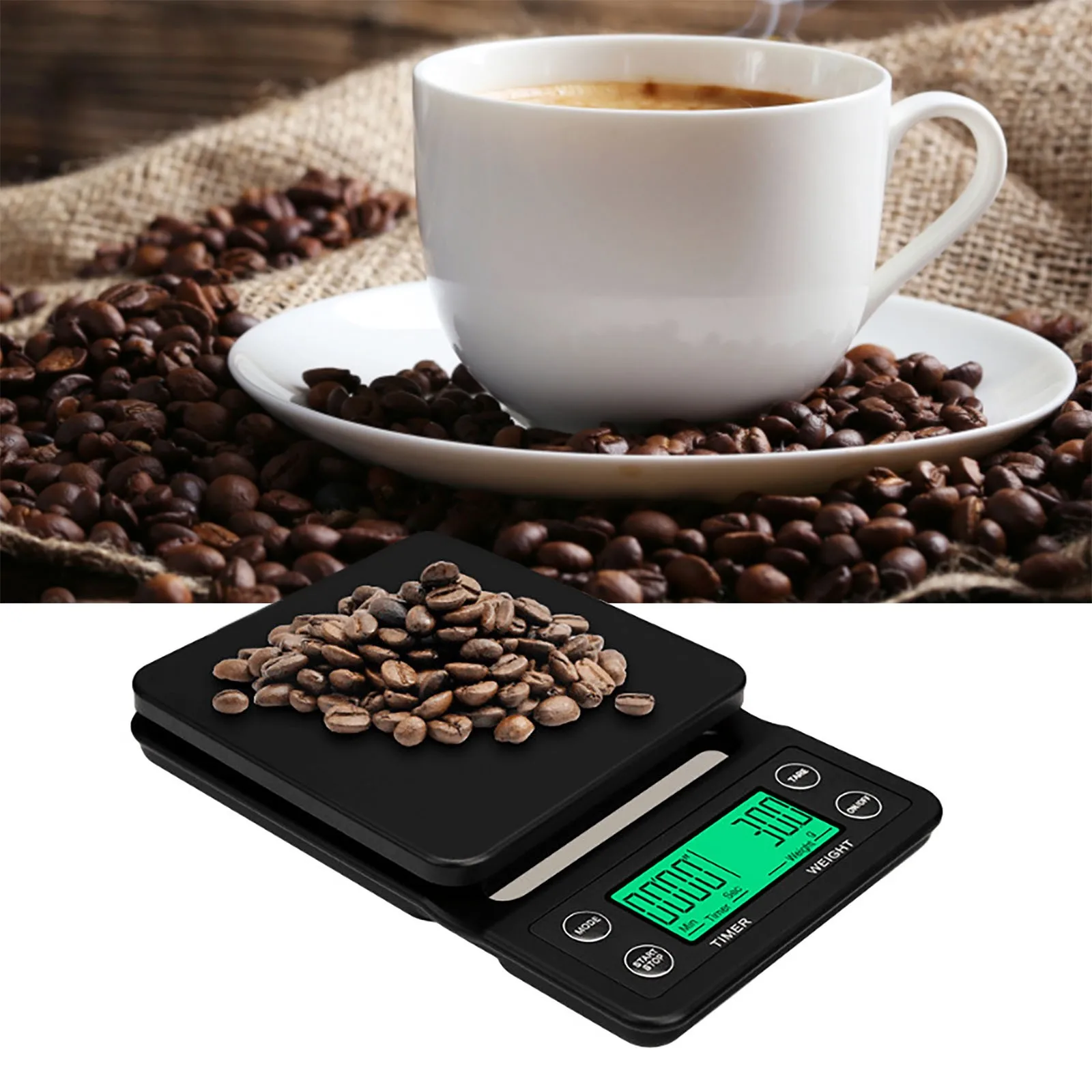 

Precision intelligent coffee electronic scale 5kg/0.1g household kitchen scale LCD digital display food ingredients scale