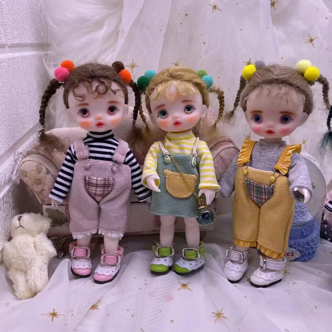 

16cm Fashion Mini Wig BJD Doll Movable Joint Girl Dolls 3D Big Eyes Beautiful Cute DIY Toy Doll with Clothes Dress Up Doll