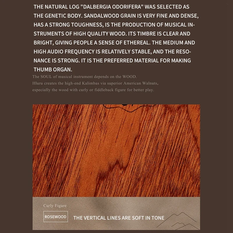 

Hluru New Kalimba 17 Key Dalbergia Wood Mbira Keyboard Instrument High Quality Hollow Thumb Piano Calimba Music