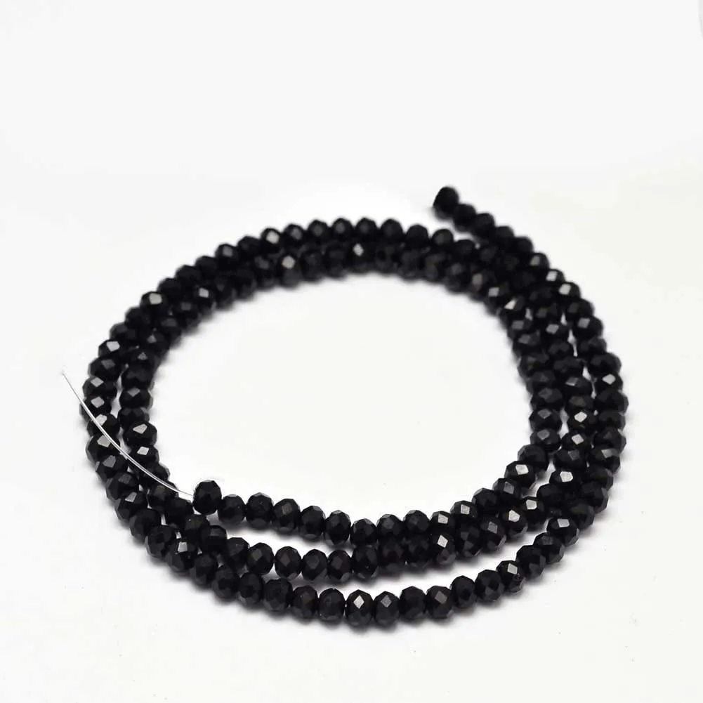 

10Strands 3mm 4mm Faceted Rondelle Glass Beads For Necklaces Bracelets Jewelry Making DIY Accessories , Hole: 0.8mm