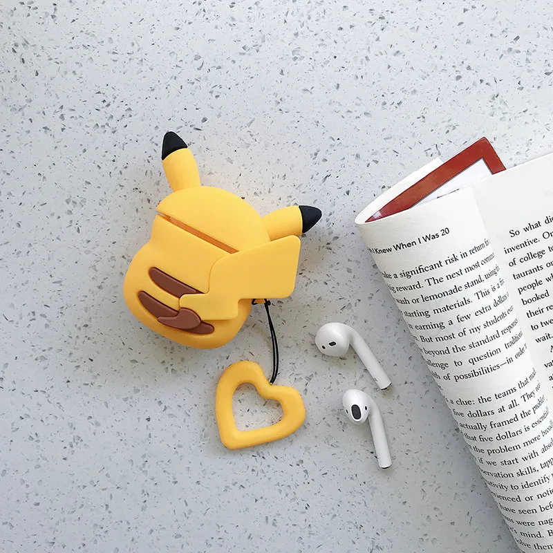 as pic Чехол для AirPods, милый мультяшный защитный чехол, беспроводной чехол для наушников Air pods 2, чехол для наушников с кольцом на палец - Цвет: as pic