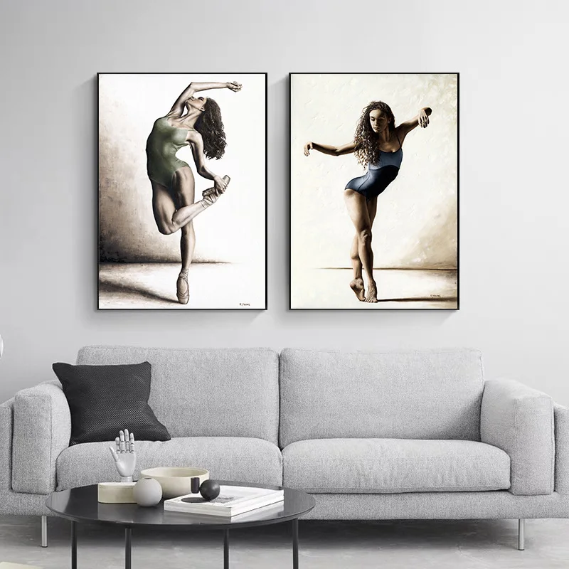 Ballet Dancing Picture Home Decor Nordic Canvas Painting Wall Art Poster Europe Drawing Figure for Retro Minimalist Living Roo | Дом и сад
