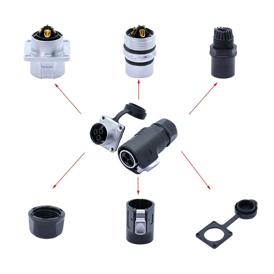 

4sets high-power waterproof Fast-Plug XLR Connector,3pins, Zinc alloy+plastic+pure copper contact,Current 15-50A, IP67