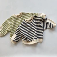 new spring t shirt children striped sweatshirts toddlers kids clothes baby boys girls loose o neck long sleeve pullovers tops