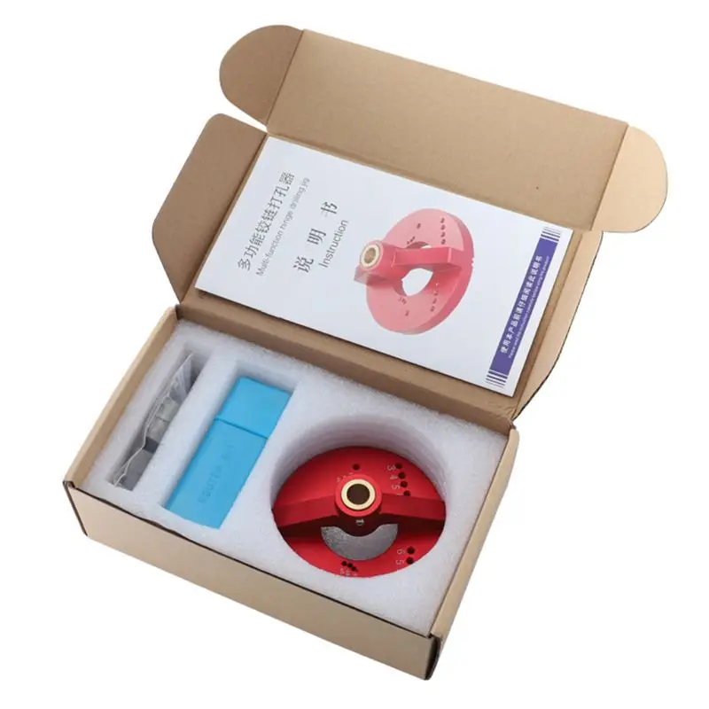 

35mm Hinge Pocket Hole Saw Jig Drill Guide Self-Centering Vertical Doweling Jig 203F