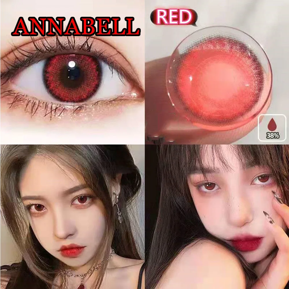 Hotsale Red Anime Contacts Lenses for Cosplay Fire Color Fancy Eyes Makeup Tool контактные линзы ANNABELL | Красота и