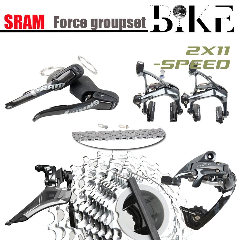 

SRAM Force Rival 22 2X1 1 скорость шоссейный велосипед часть групповой переключатель передач комплект Тормозная кассета 11-28T 11-32T без кривошипника