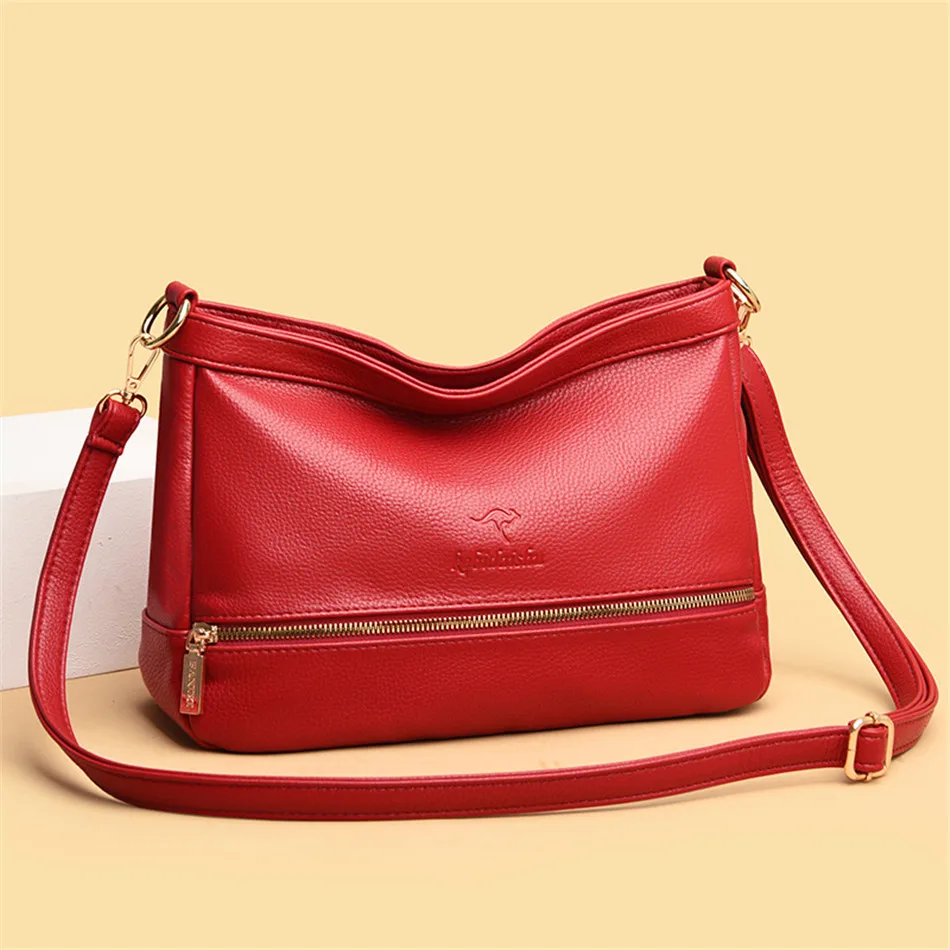 Высококачественные Женские сумки из мягкой кожи через плечо для женщин модная