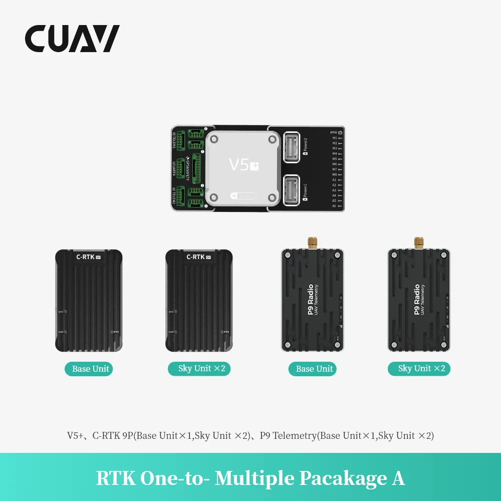 

CUAV New One-to-Multiple With V5+ Flight Controller RTK 9P GPS And P9 Radio Telemetry GNSS Kit Set